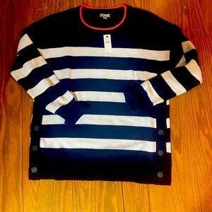 Talbots navy stripe sweater new with tags